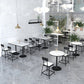 Modern Stone and Metal Dinette Set 1/2/5 Pieces White Table Set for Coffee Shop