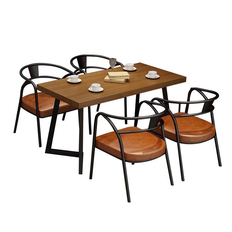 Industrial Double Pedestal Dining Table Wood Table for Cafe Bar Clearhalo 'Dining Tables & Seating' 'Dining Tables' 'dining_table' 'furn' 'furn_dining_table' 'Furniture' 'Kitchen & Dining Furniture' 1200x1200_d0d09eba-6cf0-458a-8e69-1eb4cb5c3840