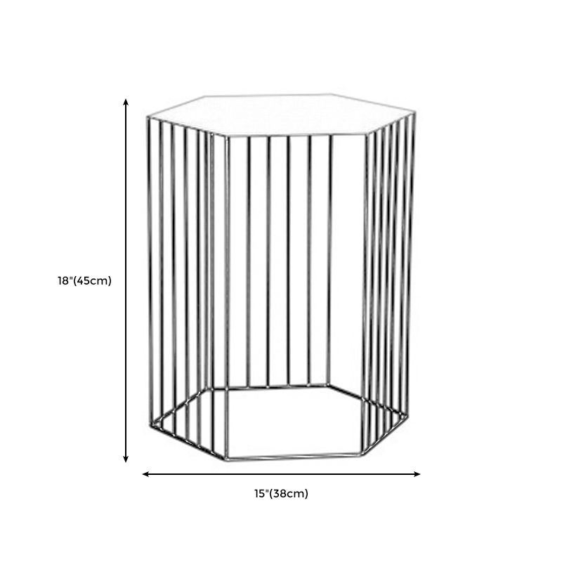 Tavolino glam esagono metal tavolo laterale geometrico in oro/nero/bianco