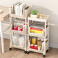 White Contemporary Standard Adjustable with Wheels Plastic Bookshelf for Home