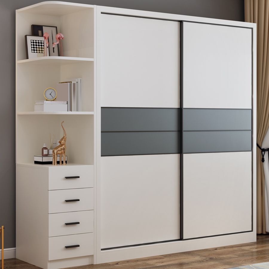 Eigentijdse stijl garderobe witte kleur houten slaapkamer garderobe kast