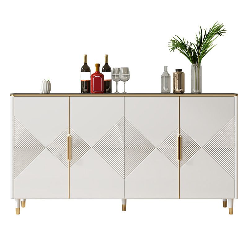 Scheda laterale per scaffalature regolabili in legno in stile glam con armadi e cassetti