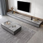 Console multimediale in finto legno Console TV grigia contemporanea con cassetti