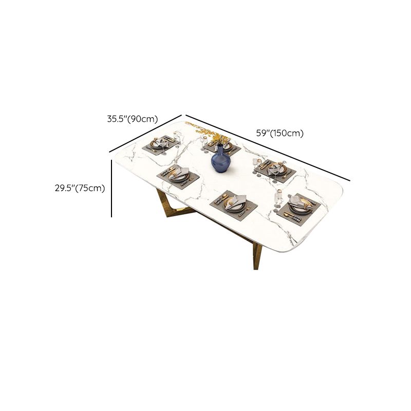 Glam Style Dining Room Dinner Table Gold Base Luxury Dining Table Clearhalo 'Dining Tables & Seating' 'Dining Tables' 'dining_table' 'furn' 'furn_dining_table' 'Furniture' 'Kitchen & Dining Furniture' 1200x1200_d0d3f8ba-9d05-4247-84bc-49d43e06a9cf