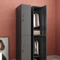 Black Steel Wardrobe Closet Contemporary Hinged Wardrobe Cabinet Clearhalo 'Armoires & Wardrobes' 'armoires_wardrobes' 'Bedroom Furniture' 'furn' 'furn_armoires_wardrobes' 'Furniture' 1200x1200_d0d4567f-228b-4bce-a8d8-4ac7b31f9d76
