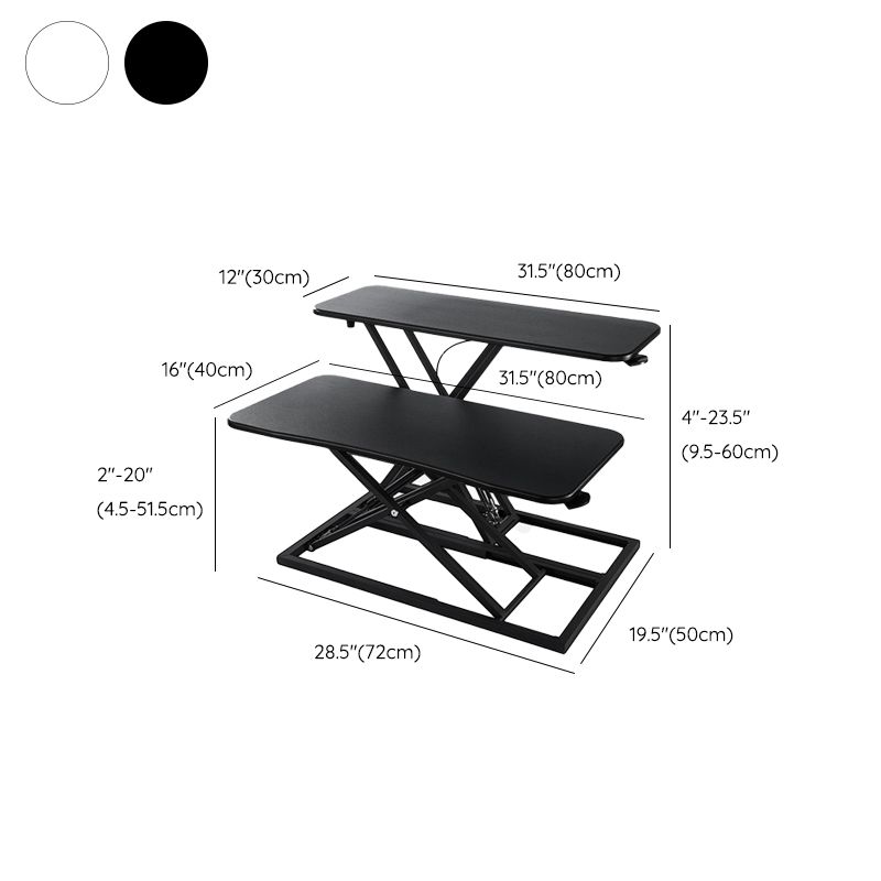 Consejo de mesa plegable convertidor de escritorio de forma rectangular en blanco/blanco/gris