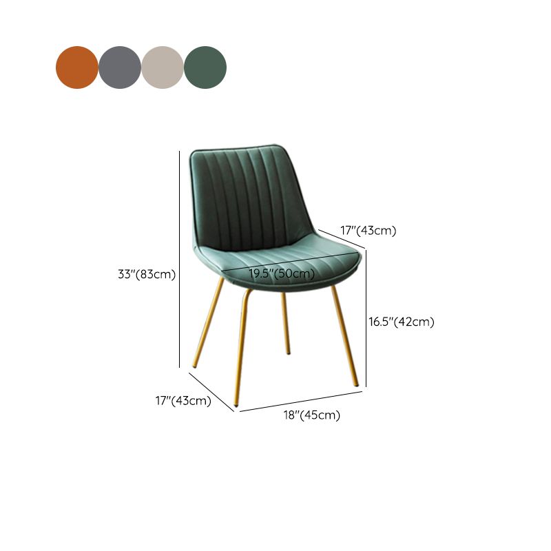 Glam Style Side Chair Faux Leather Gold Frame Dining Chair for Home Clearhalo 'Dining Chairs' 'Dining Tables & Seating' 'dining_chair' 'furn' 'furn_dining_chair' 'Furniture' 'Kitchen & Dining Furniture' 1200x1200_d0d7ed16-2f26-4d88-a2eb-8c65c3d66116