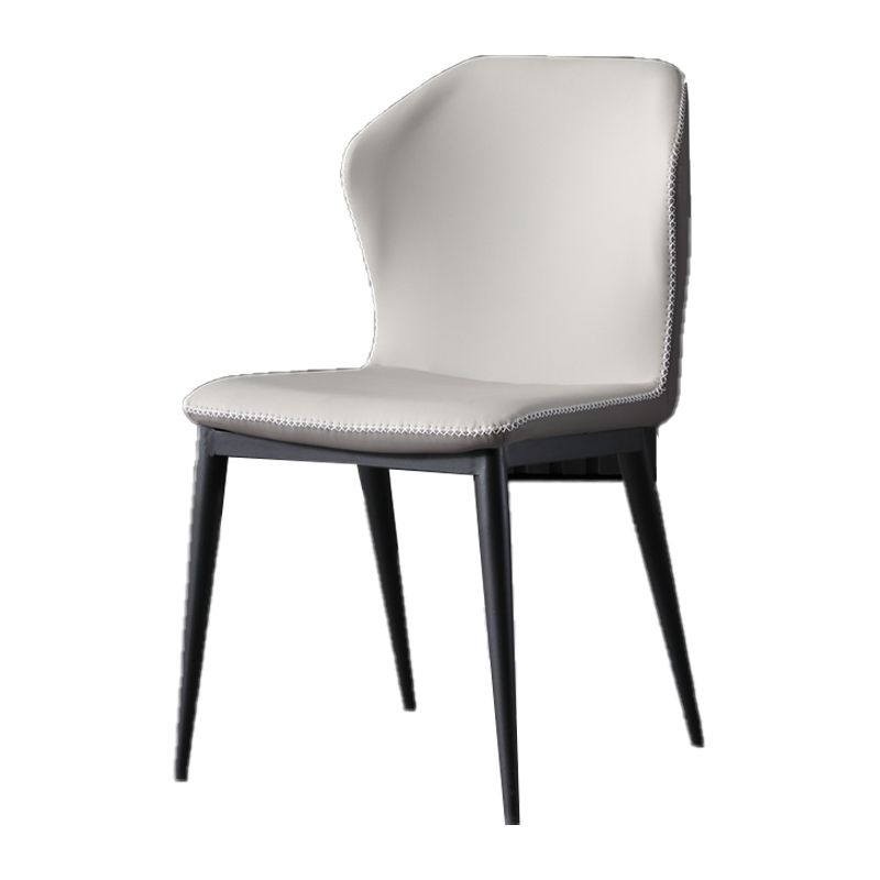 Industrial Armless Wingback Chairs PU Leather Dining Chairs for Kitchen Clearhalo ' kitchen&dining_furn' 'Dining Chairs' 'Dining Tables & Seating' 'dining_chair' 'furn' 'furn_dining_chair' 'Furniture' 'furniture_dining_chair' 'Kitchen & Dining Furniture' 'kitchen' 1200x1200_d0d9f303-9ffa-4e5d-b63e-ce73db2fb8fe