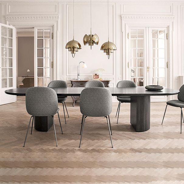 Modern Style Oval Table Solid Wood Double Pedestal Dining Room Furniture Clearhalo 'Dining Tables & Seating' 'Dining Tables' 'dining_table' 'furn' 'furn_dining_table' 'Furniture' 'furniture_dining_table' 'Kitchen & Dining Furniture' 1200x1200_d0dcad5c-490f-4029-9c2f-ce6dba53ea89