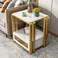Frame Glam Style Side Table 21.6" Tall Stone Top Side Table with Storage Clearhalo 'Coffee & Accent Tables' 'End & Side Tables' 'end_side_tables' 'furn' 'furn_end_side_tables' 'Furniture' 'Living Room Furniture' 1200x1200_d0dd7581-23a7-4136-8a08-8b556b286a41
