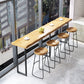 Wood Top Bar Height Table Industrial Style Bistro Pub Table for Patio Use