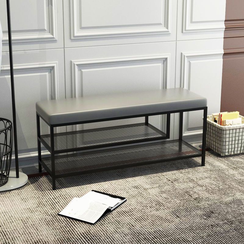 Banc de siège moderne mousse amortie de 17,72 pouces h avec rangement de chaussures