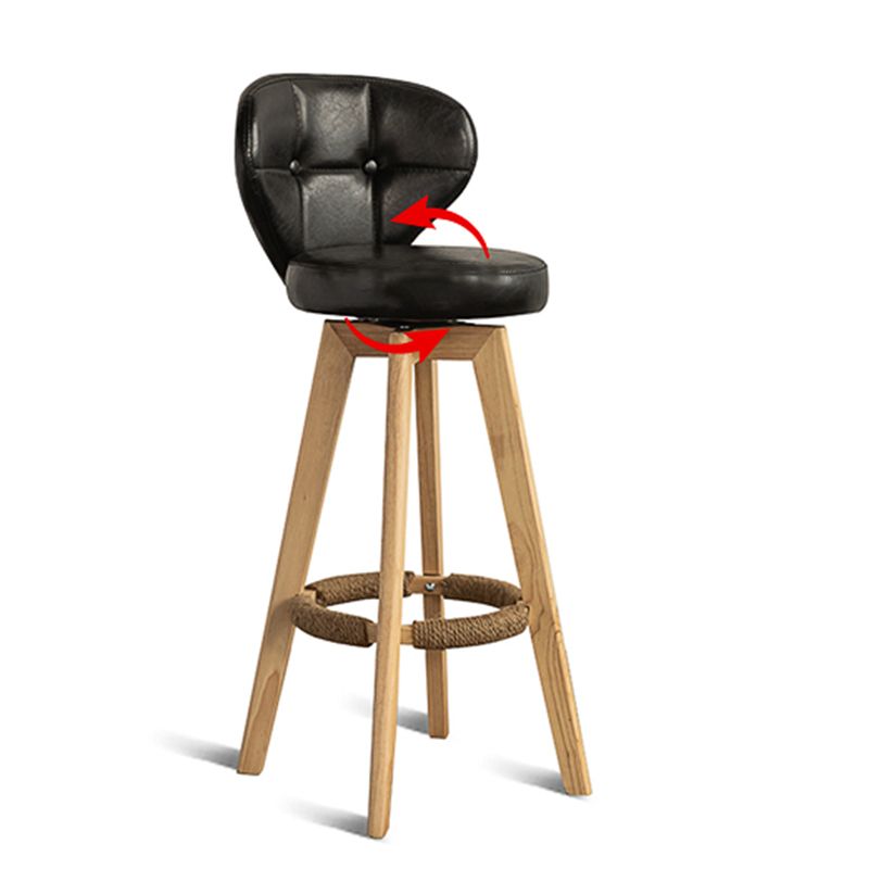 Scandinavia Style Bar-stool Wooden Legs Round Seat for Restaurant Bar Clearhalo 'Bar Furniture' 'Bar Stools' 'bar_stools' 'furn' 'furn_bar_stools' 'furniture_bar_stools' 'Kitchen & Dining Furniture' 'kitchen&dining_furn' 'kitchen' 'kitchen_furn' Furniture' 1200x1200_d0df55e6-9734-45cf-aa4f-91adf6a471e4