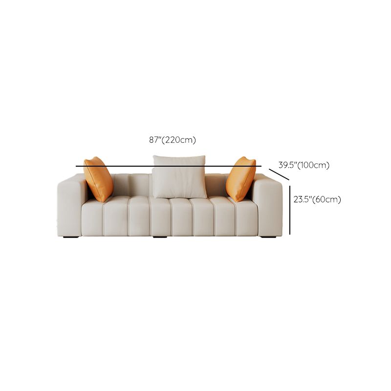Contemporary White Sectional Sofa with Square Arms and Channel Back Clearhalo 'furn' 'furn_sectionals' 'Furniture' 'Living Room Furniture' 'Sectionals' 1200x1200_d0df9cf0-51f6-49a9-b5cb-bba7cac480bf