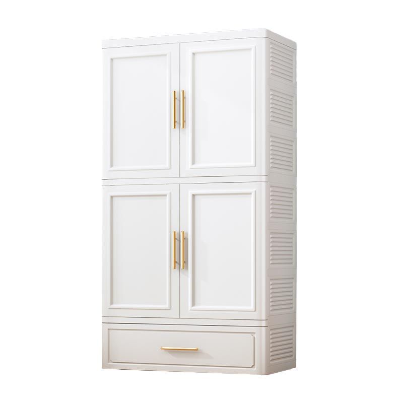 Contemporary 2-Door Wardrobe Armoire Plastic Storage Cabinet Clearhalo 'Armoires & Wardrobes' 'armoires_wardrobes' 'Bedroom Furniture' 'furn' 'furn_armoires_wardrobes' 'Furniture' 1200x1200_d0e03831-19d1-42d1-ac58-2d0a57367989