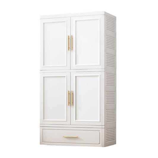 Contemporary 2-Door Wardrobe Armoire Plastic Storage Cabinet Clearhalo 'Armoires & Wardrobes' 'armoires_wardrobes' 'Bedroom Furniture' 'furn' 'furn_armoires_wardrobes' 'Furniture' 1200x1200_d0e03831-19d1-42d1-ac58-2d0a57367989