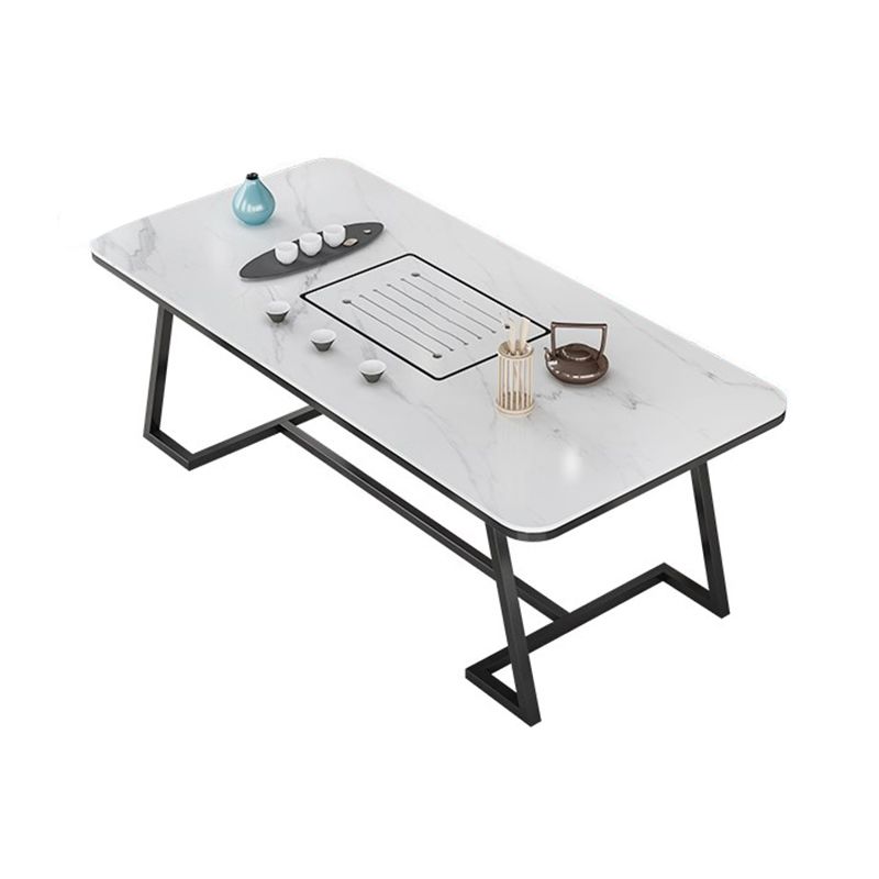 Tafel van leisteen en metaal Glam Style Simple Home rechthoekige eettafel