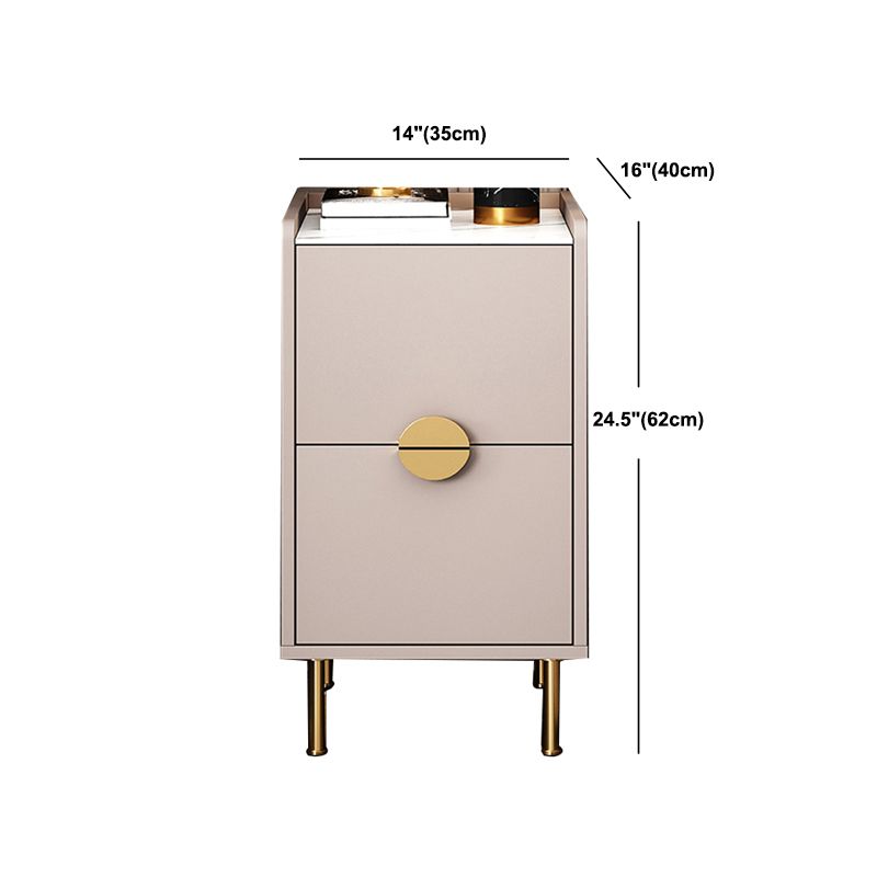 Glam Stone Top Bed Nightstand 2-Drawer Imitation Wood Legs Included Night Table Clearhalo 'Bedroom Furniture' 'furn' 'furn_night_stand' 'Furniture' 'night_stand' 'Nightstands' 1200x1200_d0e086c5-0e92-498f-acba-7ad8a287b6bc