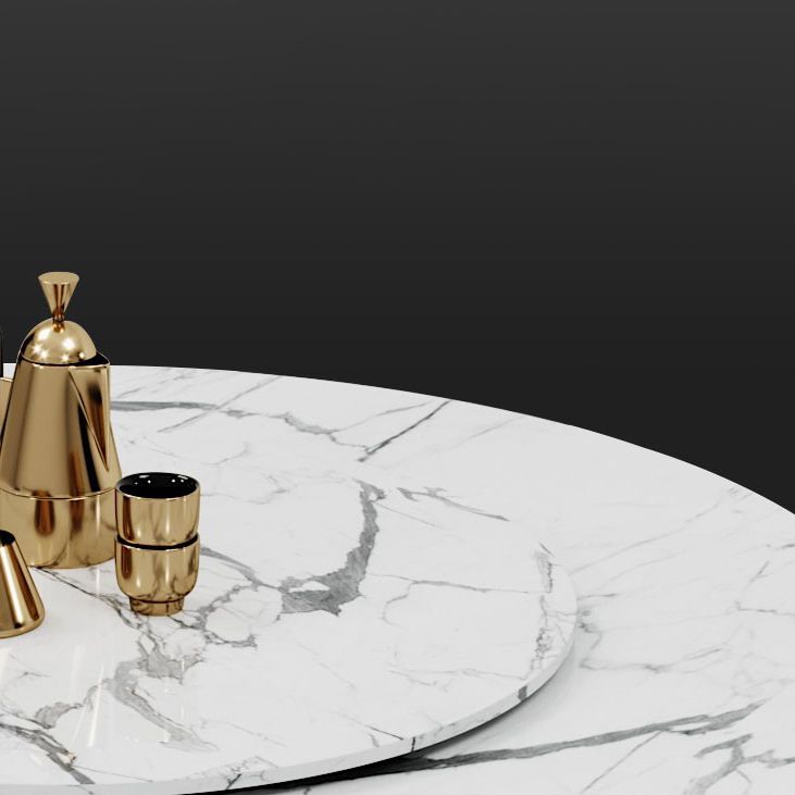 Table de la table en métal et en pierre Glam Style Minimaliste Table à manger ronde