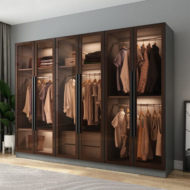 Modern Style Storage Cabinet Mirrored Finish Cabinet with Glass Door Clearhalo 'Armoires & Wardrobes' 'armoires_wardrobes' 'Bedroom Furniture' 'furn' 'furn_armoires_wardrobes' 'Furniture' 1200x1200_d0e2d35e-f417-4a76-88d2-bc4e50b66a16
