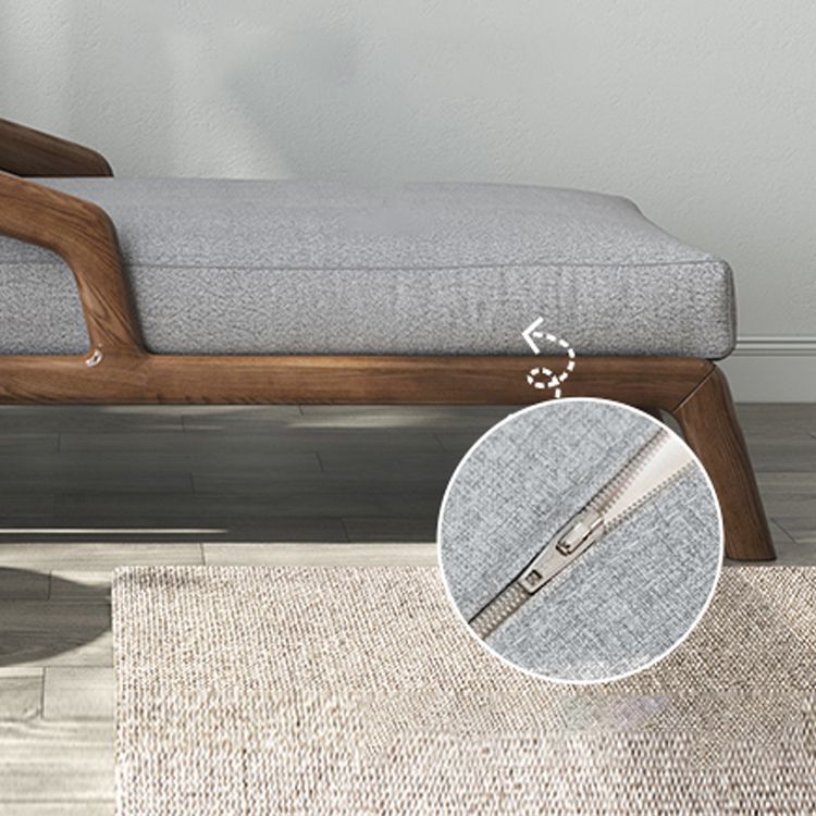 Scandinavian Upholstered Chaise Lounge Couch Two Arms Chaise in Grey