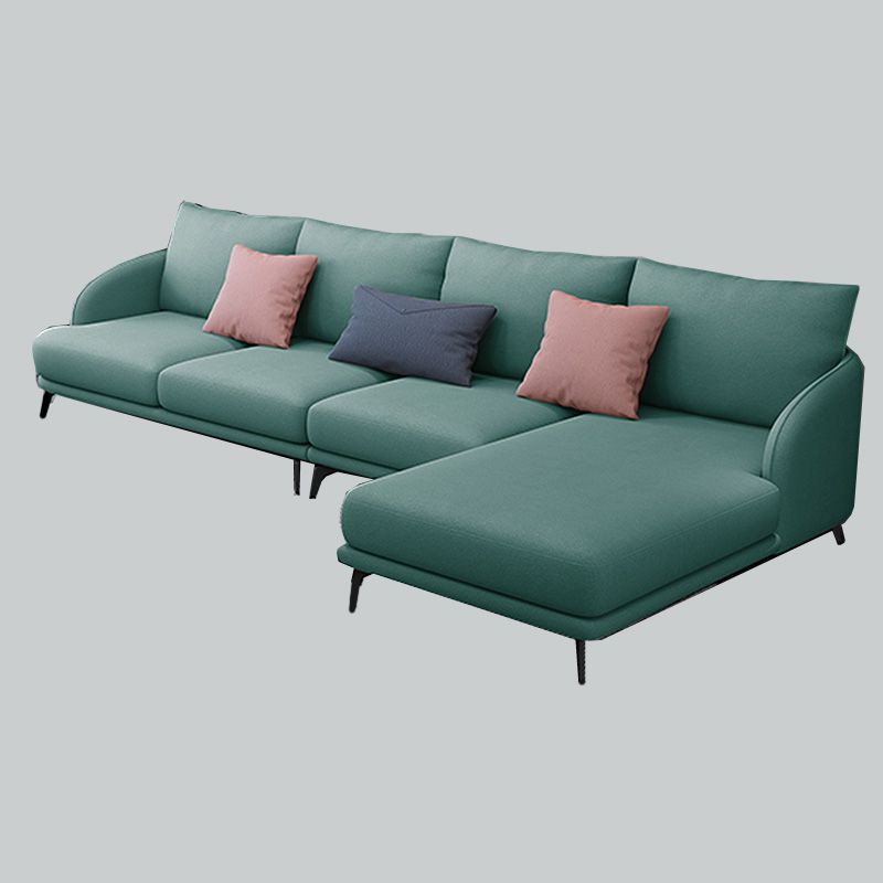 126"L √ó 67"W Faux Leather Sofa and Chaise Cushion Back Sectional with Sloped Arms Clearhalo 'furn' 'furn_sectionals' 'Furniture' 'furniture_sectionals' 'Living Room Furniture' 'Sectionals' 1200x1200_d0e55ae4-2c2f-4f6d-b448-e153887dab4e