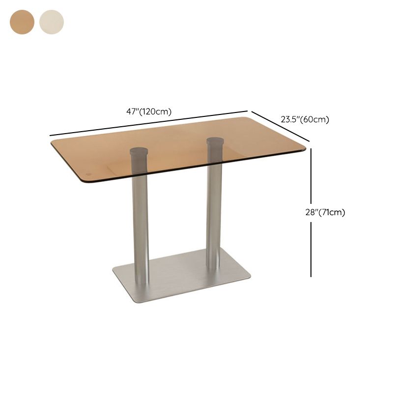 Finitura lucidata 1/4/5 PC set da pranzo con tavolo da pranzo in vetro e sedie pieghevoli