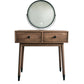 Contemporary Make-up Vanity with Drawers in Brown Solid Wood