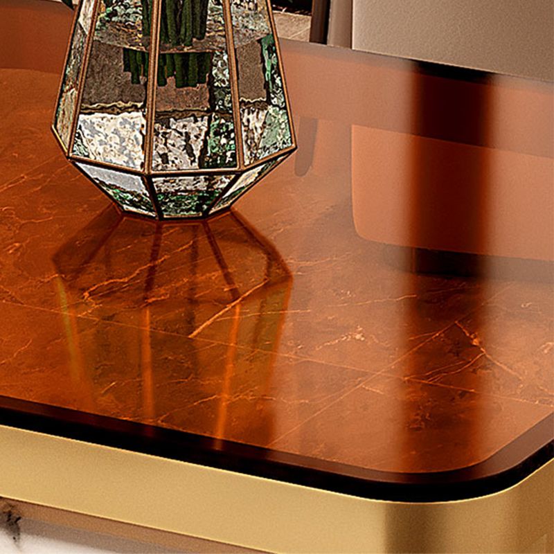 Glam Frame Coffee Table Slate/Glass Top Coffee Cocktail Table with Drawers Clearhalo 'Coffee & Accent Tables' 'Coffee Tables' 'coffee_tables' 'furn' 'furn_coffee_tables' 'Furniture' 'Living Room Furniture' 1200x1200_d0e66e51-bbf0-4393-bbc8-19694b33a418