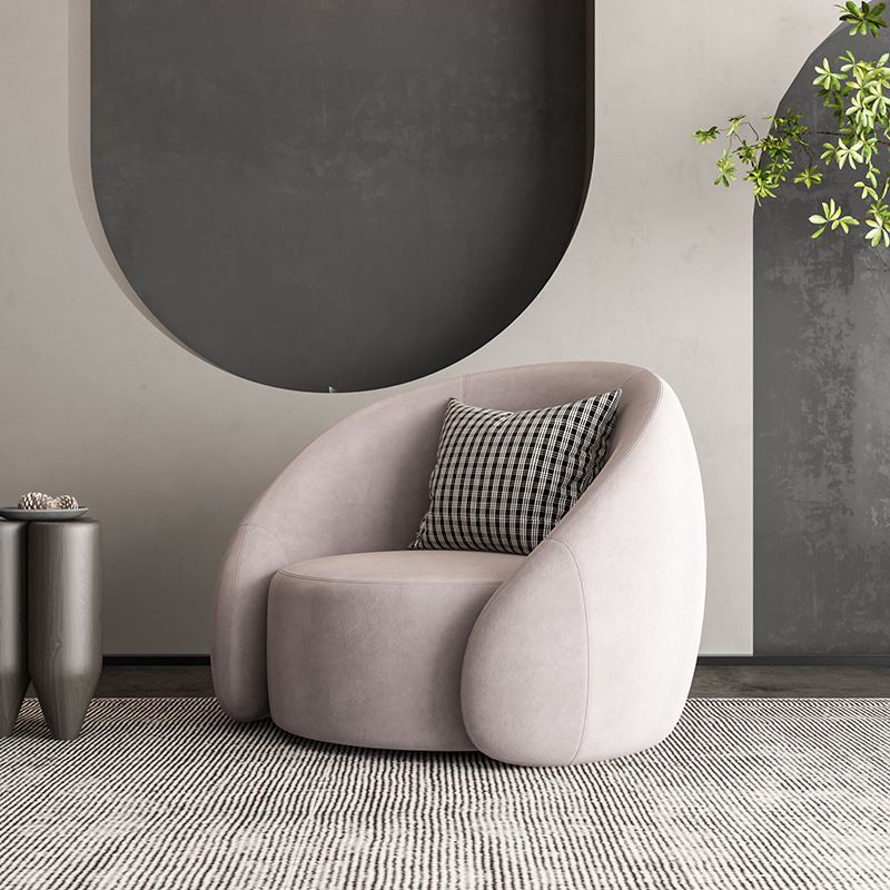 Contemporary 33.07" Wide Pillow Back Chair Velvet Sloped Arm Chair in Gray Clearhalo 'Accent Chairs' 'accent_chairs' 'Chairs & Seating' 'furn' 'furn_accent_chairs' 'Furniture' 'Living Room Furniture' 1200x1200_d0e6a00a-b863-46e0-8bdf-95c046bd89c9