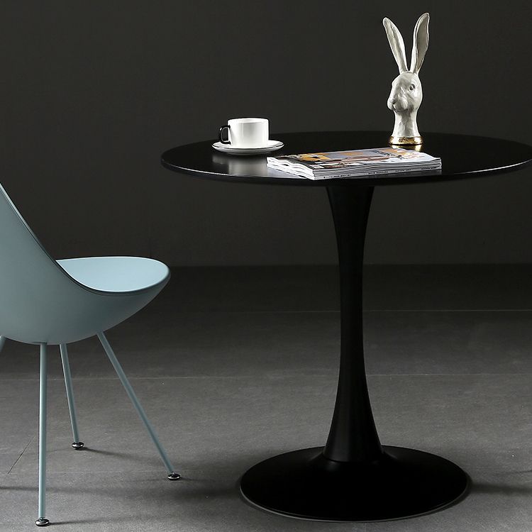 Metal Contemporary Round Dining Table Wood Top Table with Tulip Clearhalo ' dining_table' 'Dining Tables & Seating' 'Dining Tables' 'furn' 'furn_dining_table' 'Furniture' 'furniture_dining_table' 'Kitchen & Dining Furniture' 'kitchen&dining_furn' 'kitchen' 'kitchen_dining_table' 1200x1200_d0e80e56-2cca-47b9-b6fb-d786066b2e15