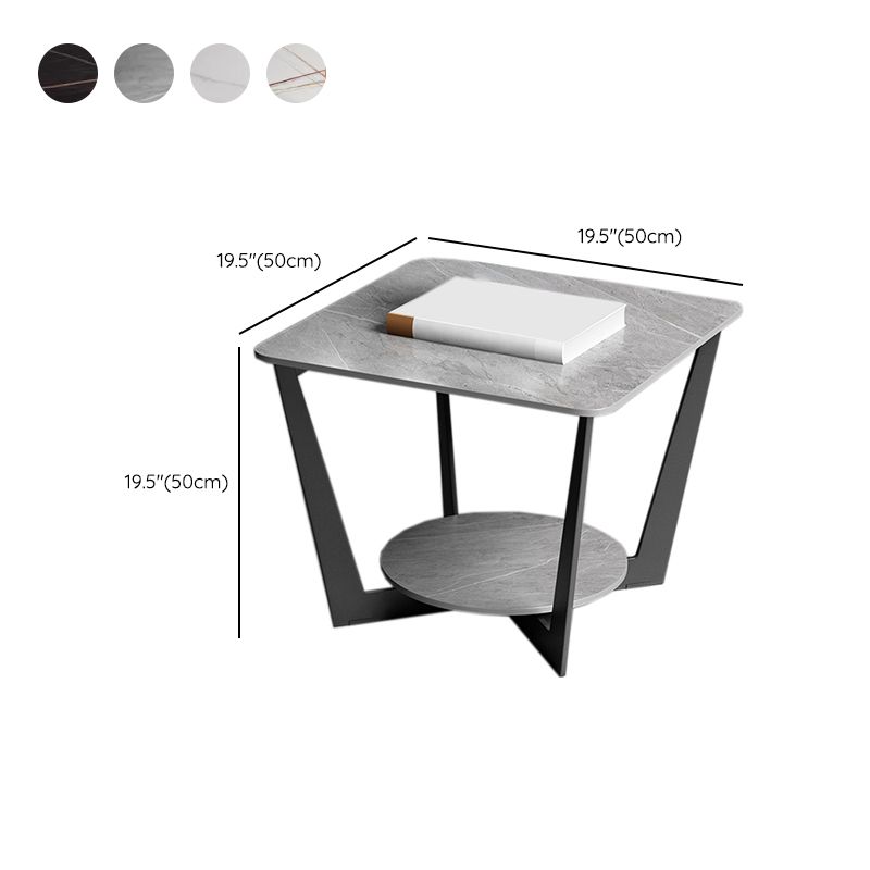 Contemporary Square Stone Top Sofa Side Accent Table for Living Room Clearhalo 'Coffee & Accent Tables' 'End & Side Tables' 'end_side_tables' 'furn' 'furn_end_side_tables' 'Furniture' 'Living Room Furniture' 1200x1200_d0e9fa08-88a7-454e-b478-161fc4bd0ea3