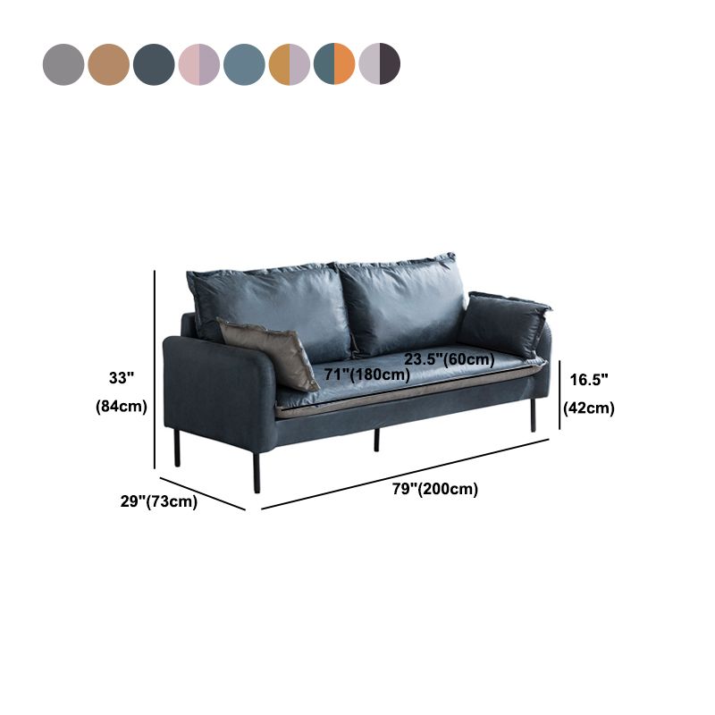 Contemporary Square Arm Sofa Standard Sofa with Pillows for Living Room, Apartment Clearhalo 'Furniture' 'furniture_sofas' 'Living Room Furniture' 'Sofa' 'sofas' 1200x1200_d0eb9ba2-7c5d-4216-a322-f3e0dcff61a4