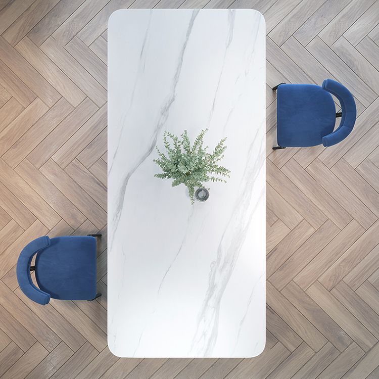 Modern Style White Dining Table Rectangle Sintered Stone Table with Acrylic Base Clearhalo ' dining_table' 'Dining Tables & Seating' 'Dining Tables' 'furn' 'furn_dining_table' 'Furniture' 'furniture_dining_table' 'Kitchen & Dining Furniture' 'kitchen&dining_furn' 'kitchen' 'kitchen_dining_table' 1200x1200_d0ed16f9-e41d-4550-863f-55d5b979ecc5