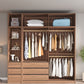 Glass and Wood Wardrobe Cabinet Brown Wardrobe Armoire with Garment Rod Clearhalo 'Armoires & Wardrobes' 'armoires_wardrobes' 'Bedroom Furniture' 'furn' 'furn_armoires_wardrobes' 'Furniture' 1200x1200_d0efc2e5-0218-4550-aac2-e37aee8910f0