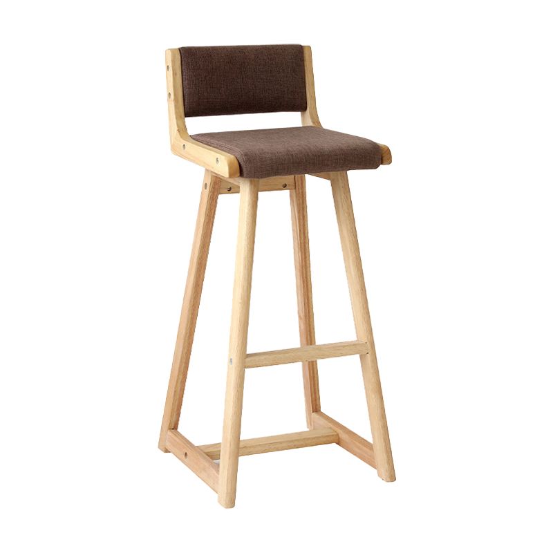 Modern Upholstered Low Back Footrest Bar Stool 29.13'' Rubberwood Stool Clearhalo 'Bar Furniture' 'Bar Stools' 'bar_stools' 'furn' 'furn_bar_stools' 'furniture_bar_stools' 'Kitchen & Dining Furniture' 'kitchen&dining_furn' 'kitchen' 'kitchen_furn' Furniture' 1200x1200_d0f0aca5-681a-4d47-93b4-a340acd52f36