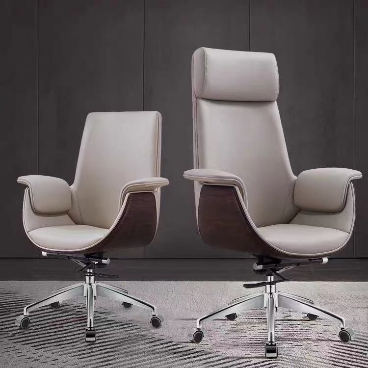 Modern Armless Swivel Chair with Chrome Frame Executive Height-adjustable Office Chair Clearhalo 'furn' 'furn_office_chair' 'Furniture' 'furniture_office_chair' 'Office Chairs' 'Office Furniture' 'office_chair' 1200x1200_d0f0c9da-654f-470a-9202-cbe92fbb1be5