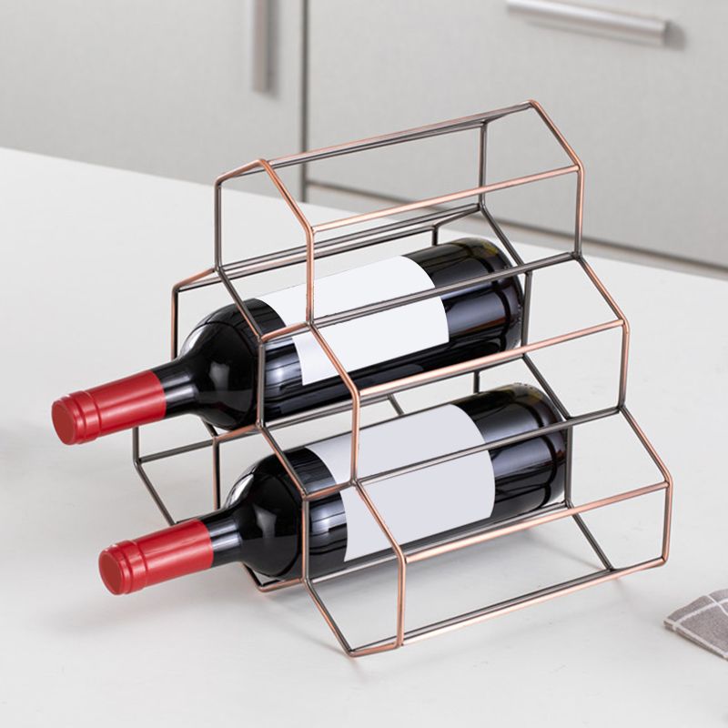 Conjunto de botellas de encimera de botella de vino de hierro contemporáneo para la cocina
