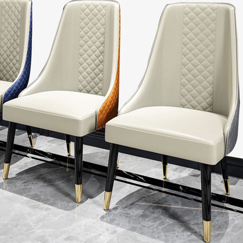 Scandinavian Style Solid Back Armless Dining Chair Upholstered Dining Side Chairs Clearhalo ' kitchen&dining_furn' 'Dining Chairs' 'Dining Tables & Seating' 'dining_chair' 'furn' 'furn_dining_chair' 'Furniture' 'furniture_dining_chair' 'Kitchen & Dining Furniture' 'kitchen' 1200x1200_d0f214a8-880c-4d32-a804-fff848c3acfd