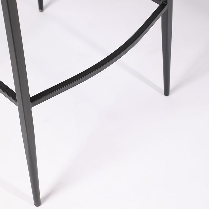 Moderner Leder Barhocker Rückenlehne 4 -Bein Counterhocker für Bristol