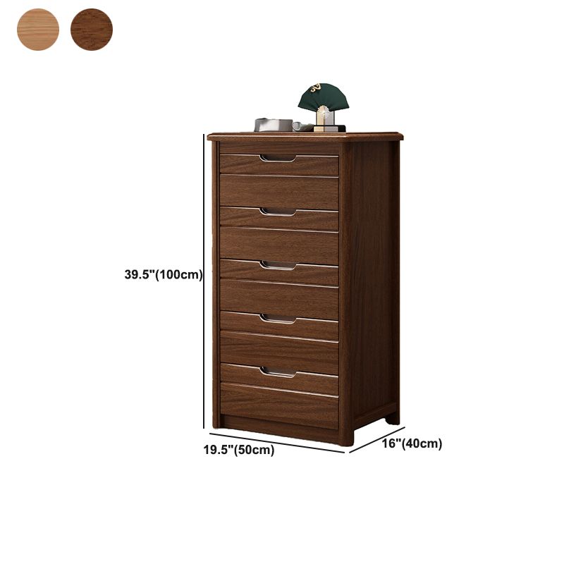 Rectángulo Cofre de acento de nogal marrón con cajones cofre moderno