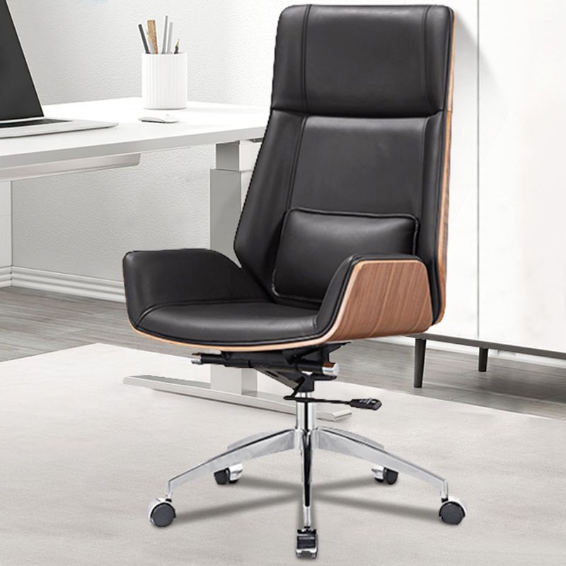 Modern Rotatable Office Chair High Back Fixed Armrest Manager Chair Clearhalo 'furn' 'furn_office_chair' 'Furniture' 'Office Chairs' 'Office Furniture' 'office_chair' 1200x1200_d0f3748d-452f-4336-a427-1d0b7c35f8c3