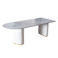 Contemporary Home Sintered Stone Dining Table Freeform Shape Table with Double Pedestal Base Clearhalo ' dining_table' 'Dining Tables & Seating' 'Dining Tables' 'furn' 'furn_dining_table' 'Furniture' 'furniture_dining_table' 'Kitchen & Dining Furniture' 'kitchen&dining_furn' 'kitchen' 'kitchen_dining_table' 1200x1200_d0f4358e-2cc9-4f21-bf7f-db82c6dba44d