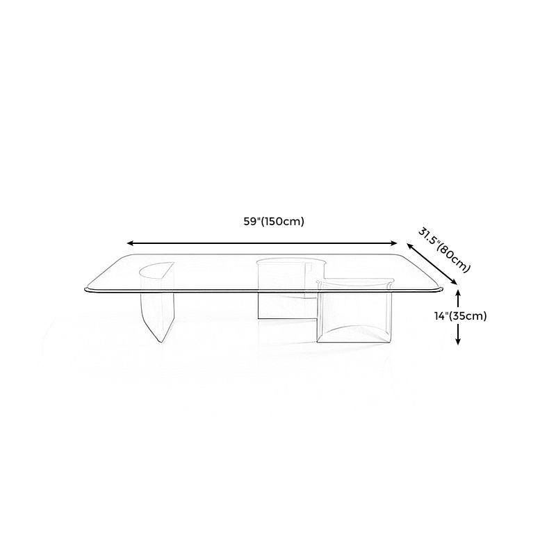 13.7" Contemporary Style 3 Legs Metal Base Square Glass Top Coffee Table Clearhalo 'Coffee & Accent Tables' 'Coffee Tables' 'coffee_tables' 'furn' 'furn_coffee_tables' 'Furniture' 'Living Room Furniture' 1200x1200_d0f606d8-d9d6-4e16-aa4d-535ffee13f39