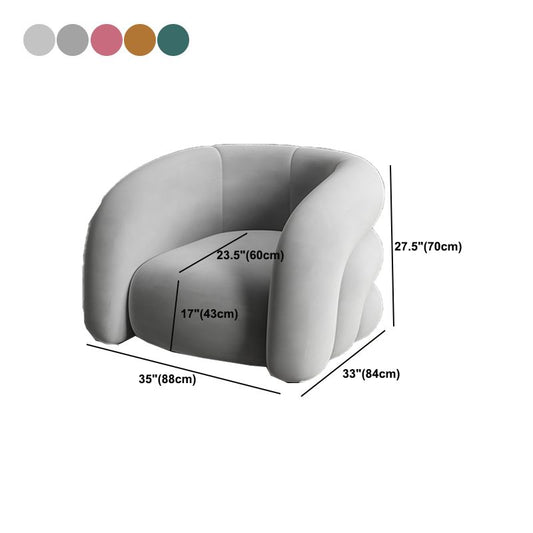Scandinavian 34.64"Wide Solid Color Sloped Arms Sponge Armchair