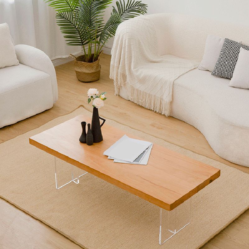 Solid Wood Coffee Table Double Pedestal Base Coffee or End Table, 19.68" Wide Clearhalo 'Coffee & Accent Tables' 'Coffee Tables' 'coffee_tables' 'furn' 'furn_coffee_tables' 'Furniture' 'Living Room Furniture' 1200x1200_d0f940e7-72aa-472c-94e5-c8f4c654ed1b
