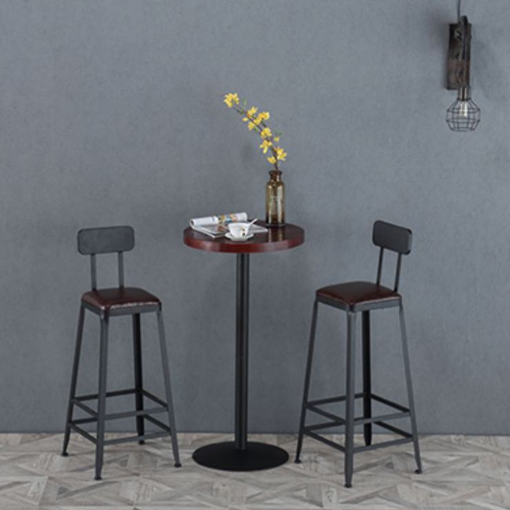Industrial Armless Counter Stool Iron Cafe Bar Stool with Leather Cushion Clearhalo 'Bar Furniture' 'Bar Stools' 'bar_stools' 'furn' 'furn_bar_stools' 'Furniture' 'furniture_bar_stools' 'Kitchen & Dining Furniture' 1200x1200_d0fbdae7-14df-4ed9-9c36-151124ebe910