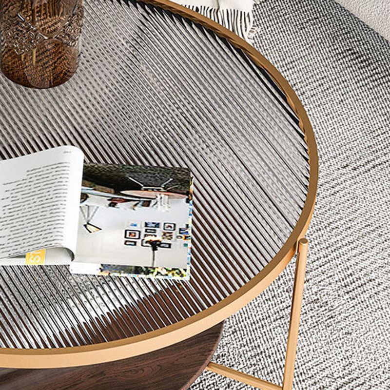 17.7" Tall Modern Cross Leg Glass Round Coffee Table with Shelf Clearhalo 'Coffee & Accent Tables' 'Coffee Tables' 'coffee_tables' 'furn' 'furn_coffee_tables' 'Furniture' 'furniture_coffee_tables' 'Living Room Furniture' 1200x1200_d0fc5d51-d0e7-4e0f-81fd-6750ea32d83f