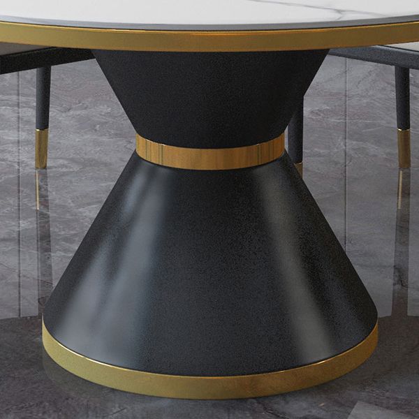 Metal Contemporary Round Dining Table Sintered Stone Table with Pedestal Base Clearhalo ' dining_table' 'Dining Tables & Seating' 'Dining Tables' 'furn' 'furn_dining_table' 'Furniture' 'furniture_dining_table' 'Kitchen & Dining Furniture' 'kitchen&dining_furn' 'kitchen' 'kitchen_dining_table' 1200x1200_d0fd02a0-9e16-4b63-9aed-8c22ae9313fd