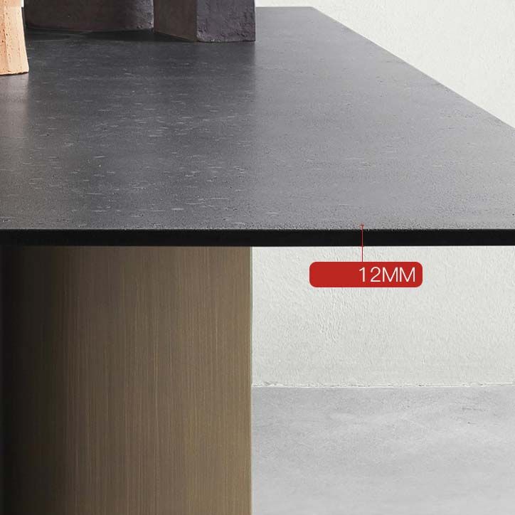 Industrial Style Sintered Stone Dining Table Rectangle Dining Table for Kitchen Clearhalo 'Dining Tables & Seating' 'Dining Tables' 'dining_table' 'furn' 'furn_dining_table' 'Furniture' 'Kitchen & Dining Furniture' 1200x1200_d0fe6a1d-b760-4752-a241-1849370352ce